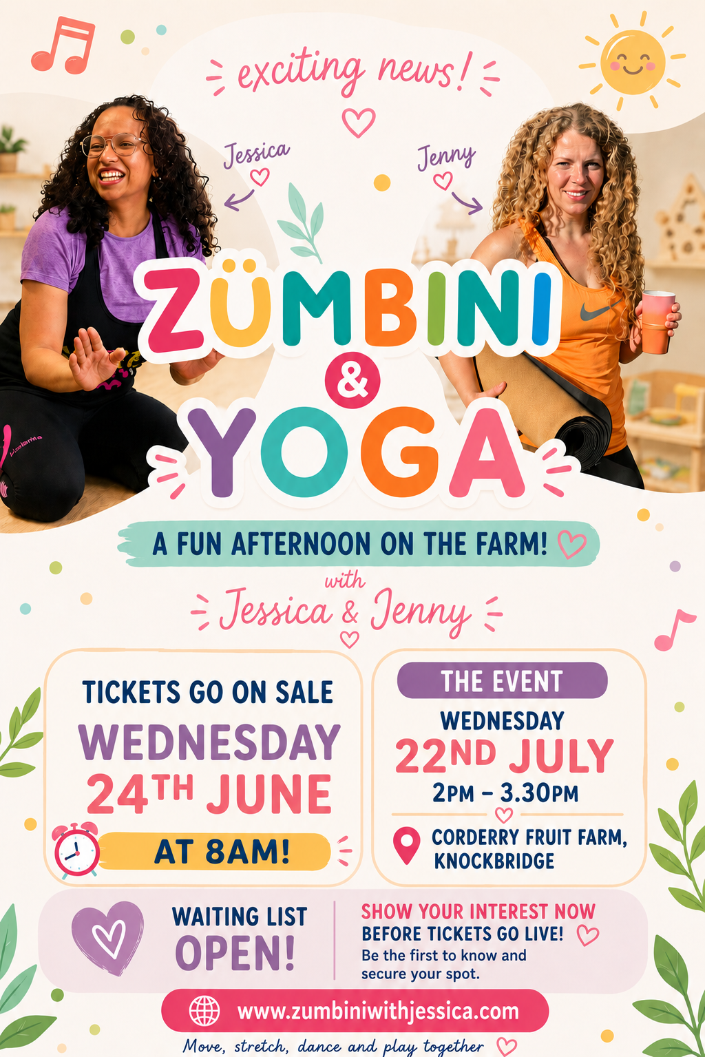 Zumbini & Yoga event poster